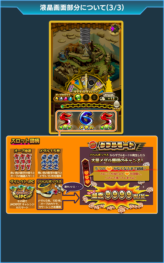 バベルのメダルタワーW!のゲーム画面