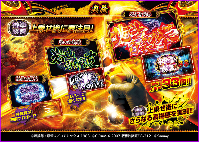 パチスロ北斗の拳 転生の章2のゲーム画面