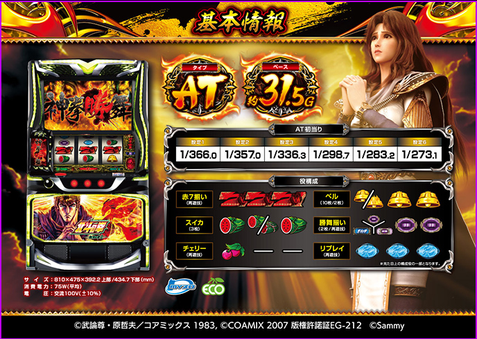 パチスロ北斗の拳 転生の章2のゲーム画面