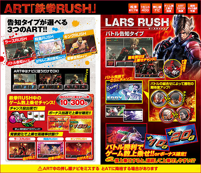 パチスロ鉄拳2ndのゲーム画面